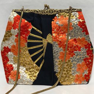 アートヴィンテージ(ART VINTAGE)のTOMOMI YAMAMOTO KIMONO BAG 着物バッグ がま口 扇子(ショルダーバッグ)