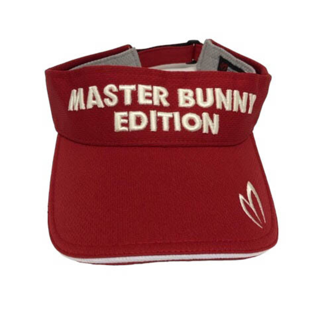 マスターバニー サンバイザー 刺繍 マジックテープ FR 赤 白 レディース メンズの帽子(その他)の商品写真