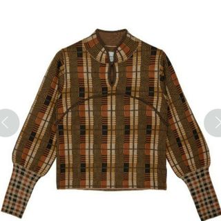 アメリヴィンテージ(Ameri VINTAGE)の新品タグ付き　AMERI SWITCHING CHECK KNIT TOP(ニット/セーター)