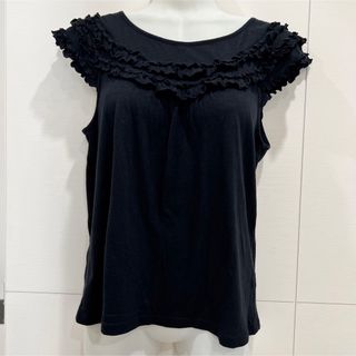 ロペピクニック(Rope' Picnic)のロペピクニック　カットソー　フリル　ブラック　黒　トップス　(カットソー(半袖/袖なし))