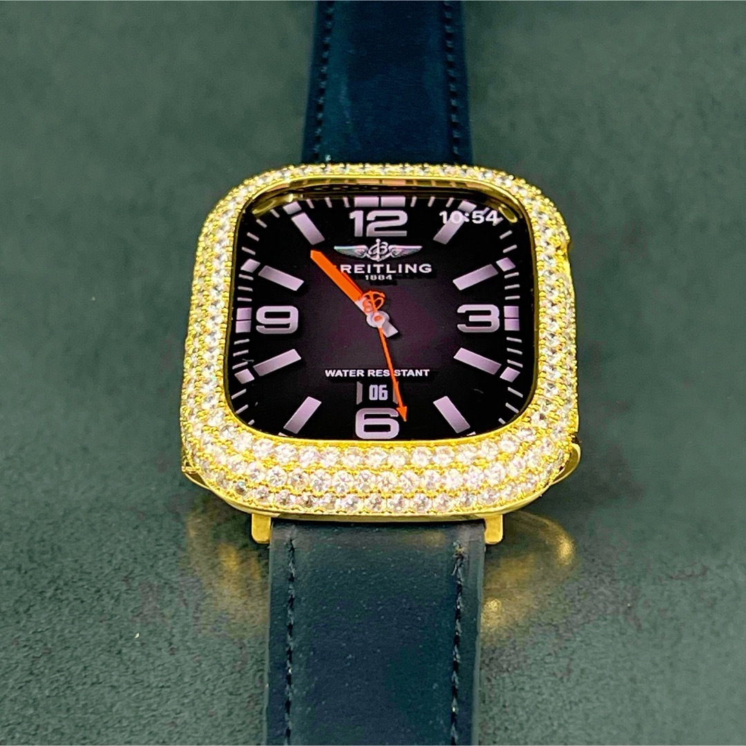 Apple Watch(アップルウォッチ)のアップルウォッチ　czダイヤモンドベゼル本革レザーベルトセット レディースのファッション小物(腕時計)の商品写真