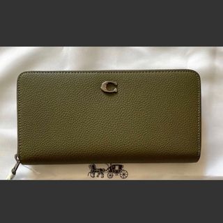 コーチ(COACH)のコーチ　アウトレット　ロゴ　長財布　グリーン(財布)