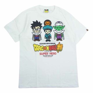 アベイシングエイプ(A BATHING APE)のA BATHING APE アベイシングエイプ BAPE ベイプ × Dragon Ball SUPER SUPER HERO 超 Tee ドラゴンボールZ BABYMILO プリント 半袖 Tシャツ ホワイト系 S【極上美品】【中古】(シャツ)