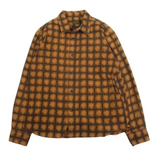 キャリー(CALEE)のCALEE キャリー 長袖シャツ L/S PRINT CHECK SHIRT プリント チェック シャツ オレンジ系 L【中古】(シャツ)