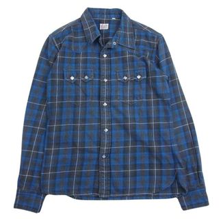 フラットヘッド(THE FLAT HEAD)のTHE FLAT HEAD ザフラットヘッド 長袖シャツ ウエスタン チェック ネル シャツ ネイビー系 38【中古】(シャツ)