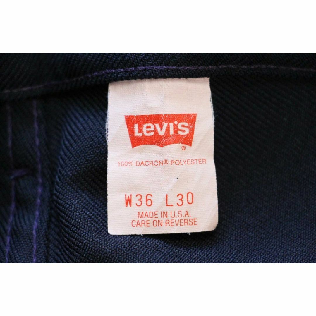 Levi's - 90s USA製 Levi'sリーバイス 517 ポリエステルパンツ 紺 w36