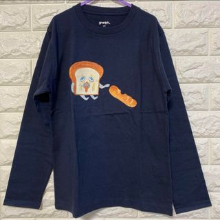 グラニフ(Graniph)のグラニフ　パンどろぼう　長袖　Tシャツ　140 ネイビー　まずい　いとしのパン(Tシャツ/カットソー)