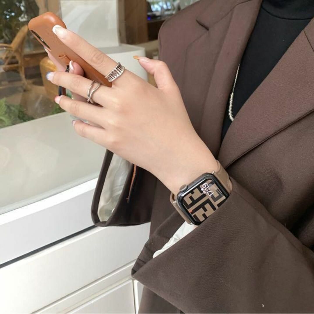 アップルウォッチ バンド レザー 本革 AppleWatch ブラウン m3l レディースのファッション小物(腕時計)の商品写真
