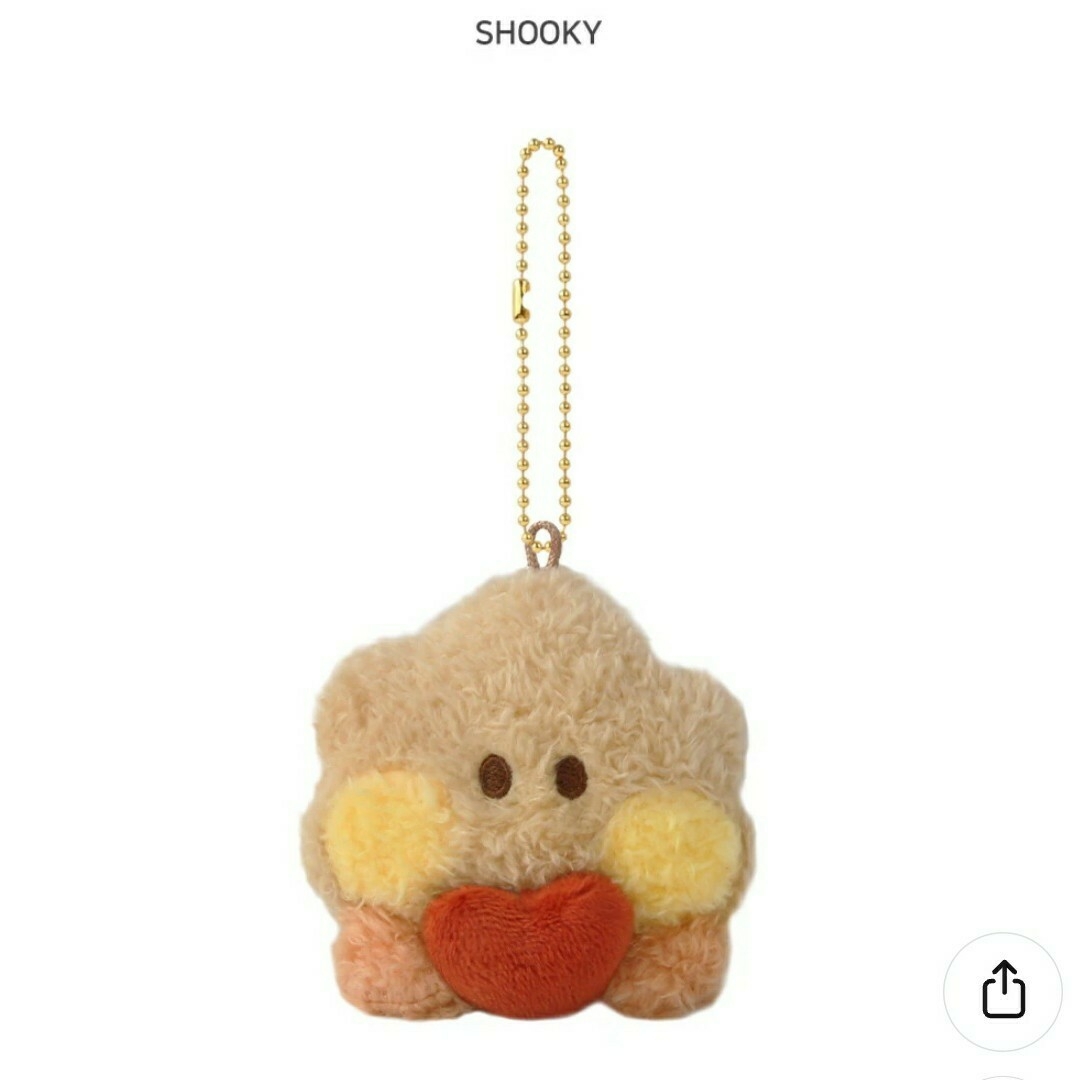 BT21(ビーティーイシビル)のBT21 minini PLUSH ハート キーリング SHOOKY エンタメ/ホビーのおもちゃ/ぬいぐるみ(キャラクターグッズ)の商品写真