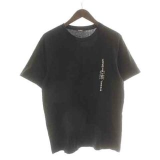 ディーゼル(DIESEL)のDIESEL Tシャツ カットソー 半袖 クルーネック ロゴ刺繍 M 黒 白(Tシャツ/カットソー(半袖/袖なし))