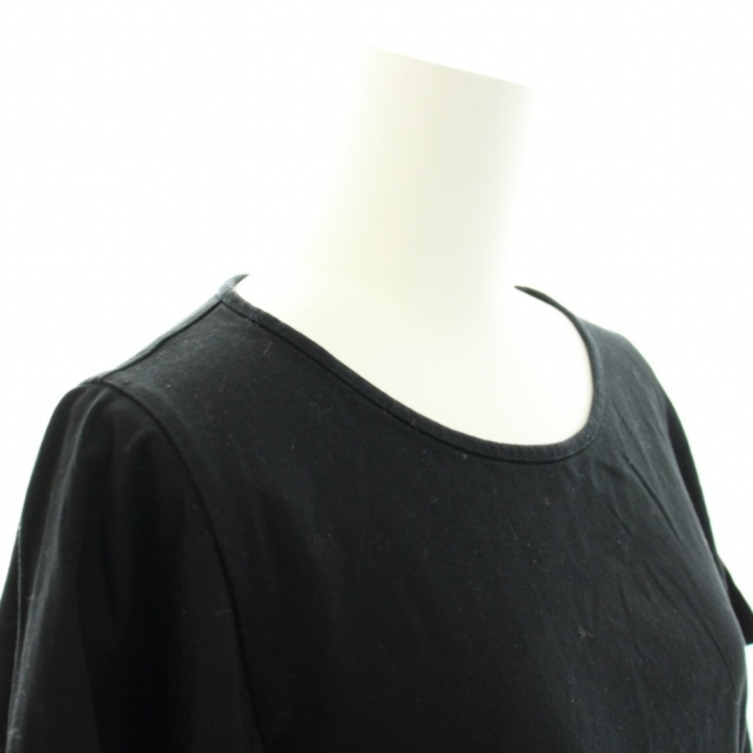 ESTNATION(エストネーション)のエストネーション ESTNATION Tシャツ カットソー ラウンドネック 黒 レディースのトップス(Tシャツ(半袖/袖なし))の商品写真