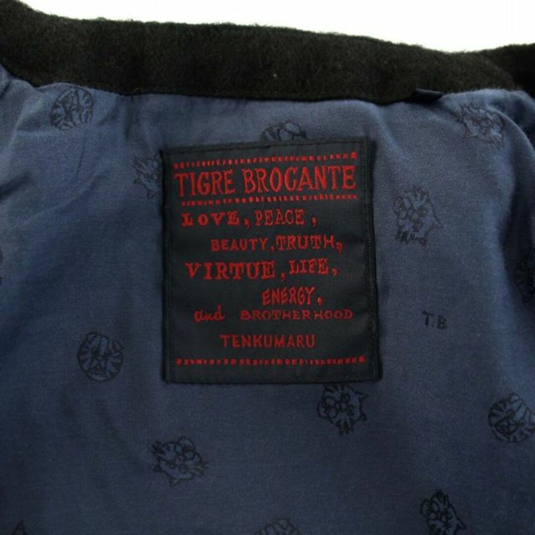 TIGRE BROCANTE(ティグルブロカンテ)のTIGRE BROCANTE ノーカラージャケット 裏地アニマル柄 ウール 麻混 メンズのジャケット/アウター(ブルゾン)の商品写真