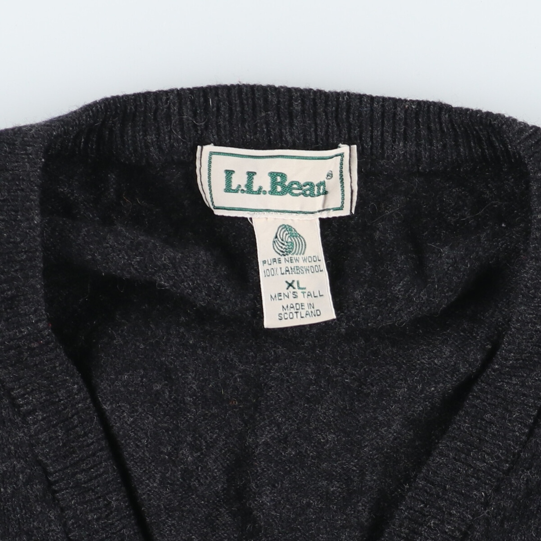 L.L.Bean(エルエルビーン)の古着 エルエルビーン L.L.Bean Vネック ウールニットベスト メンズXL /eaa412584 メンズのトップス(ベスト)の商品写真