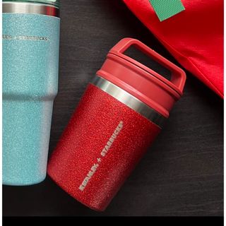 スターバックス(Starbucks)のスターバックス ステンレスボトルSTANLEYグリッターレッド236ml(タンブラー)