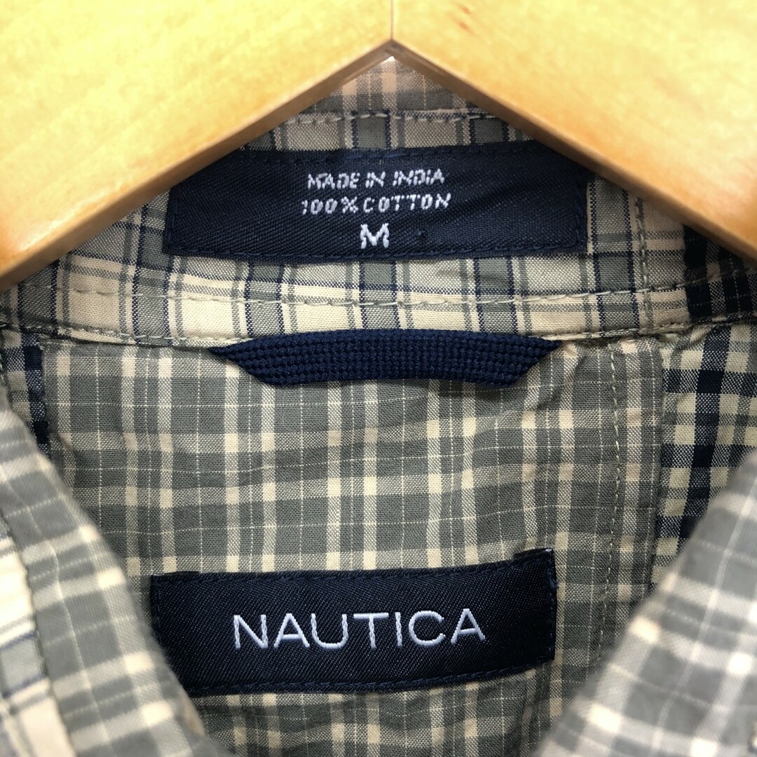 NAUTICA(ノーティカ)の古着 00年代 ノーティカ NAUTICA パッチワーク 長袖 ボタンダウンチェックシャツ メンズM /eaa414324 メンズのトップス(シャツ)の商品写真