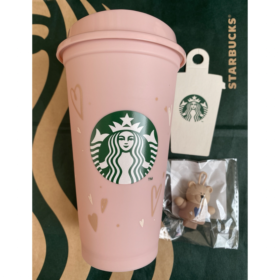 Starbucks Coffee(スターバックスコーヒー)のバレンタイン2024リユーザブルカップ専用ドリンクホールキャップベアリスタ インテリア/住まい/日用品のキッチン/食器(タンブラー)の商品写真