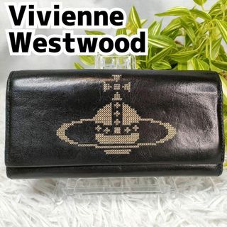 ヴィヴィアンウエストウッド(Vivienne Westwood)のヴィヴィアンウエストウッド 長財布 オーブ ロゴ ブラック レザー ビックオーブ(財布)