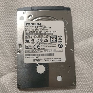 トウシバ(東芝)の【特価】TOSHIBA 東芝製 2.5インチ ハードディスク HDD 500GB(PCパーツ)