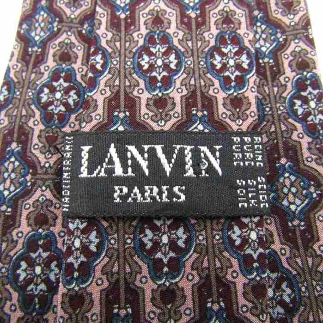 LANVIN(ランバン)のランバン ブランド ネクタイ 総柄 幾何学模様 シルク フランス製 メンズ ブラウン LANVIN メンズのファッション小物(ネクタイ)の商品写真