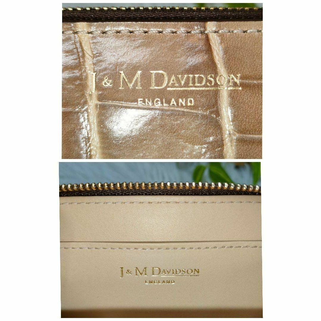 J&M DAVIDSON(ジェイアンドエムデヴィッドソン)の✨美品✨ ジェイアンドエムデヴィッドソン 財布 クロコ ラウンド ベージュ 革 レディースのファッション小物(財布)の商品写真