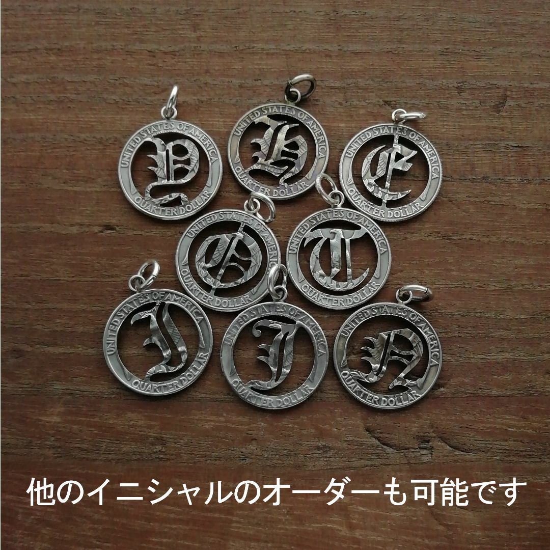 【イニシャルB】アメリカ硬貨　トップのみ/シルバー925　ハンドメイド メンズのアクセサリー(ネックレス)の商品写真