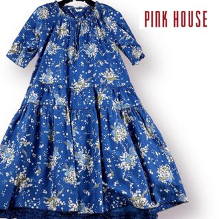 ピンクハウス(PINK HOUSE)の専用品 PINK HOUSE 青すずらん レイヤー ワンピース フリル レース(ロングワンピース/マキシワンピース)