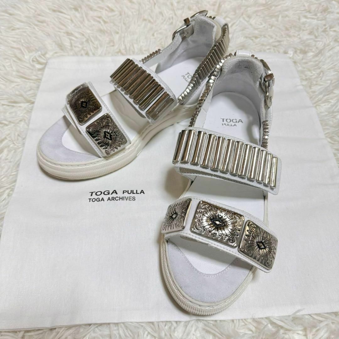 傷や汚れありTOGA PULLA Sneakers Sandal サンダル ホワイ　37