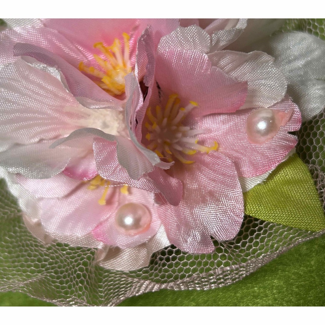 桜　コサージュ  ハンドメイドのアクセサリー(コサージュ/ブローチ)の商品写真
