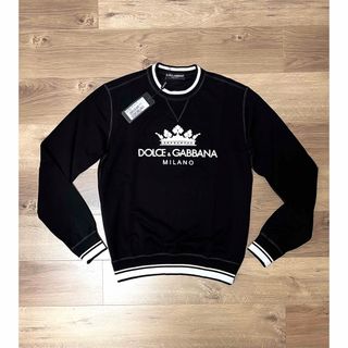 表記サイズ52ドルチェ&ガッバーナ DOLCE&GABBANA スウェット トレーナー プリント ロゴ コットン トップス メンズ イタリア製 52(L相当) ブラック