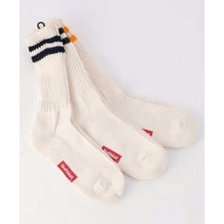 Healthknit - 送料込　Healthknit/ヘルスニット 2本ラインクルーソックス