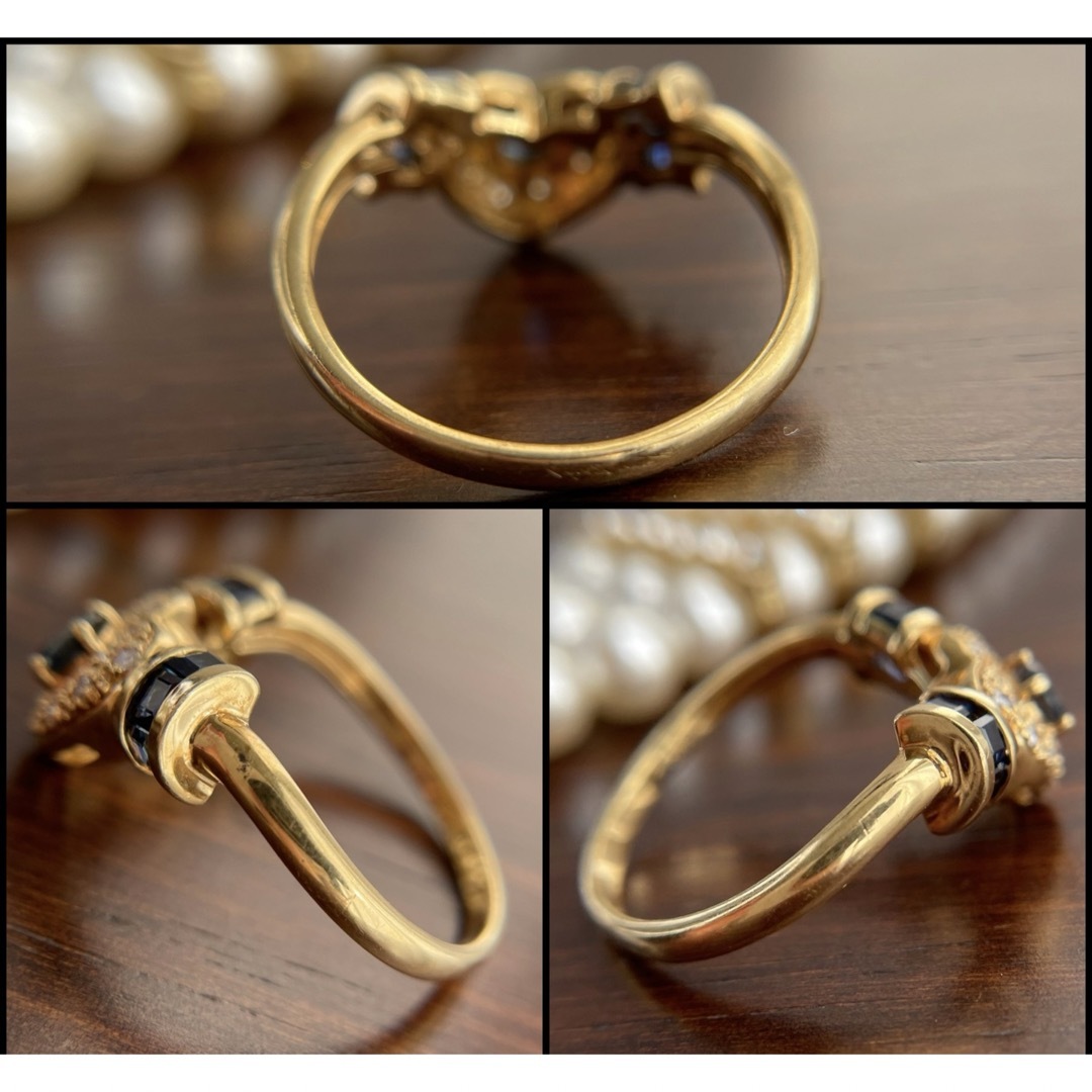 ★ご成約済み✴︎ K18 ハート サファイヤ ダイヤ 指輪 15号 3.8g レディースのアクセサリー(リング(指輪))の商品写真