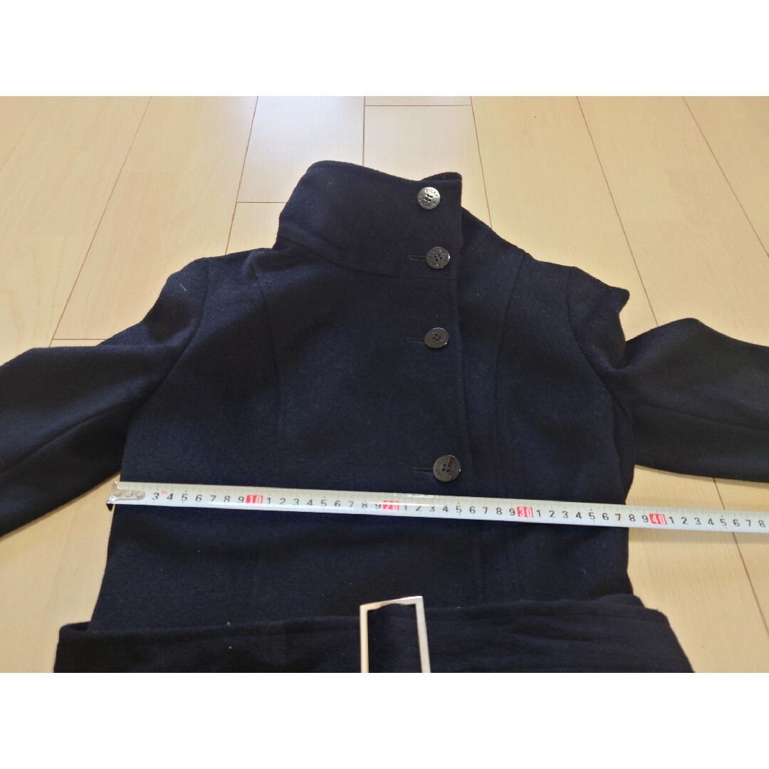 VICKY(ビッキー)のVICKY ビッキー アンゴラウールミドル丈コート ブラック サイズ1 レディースのジャケット/アウター(ピーコート)の商品写真