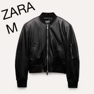 ザラ(ZARA)のZWCollectionフェイクレザーボンバージャケット(ノーカラージャケット)