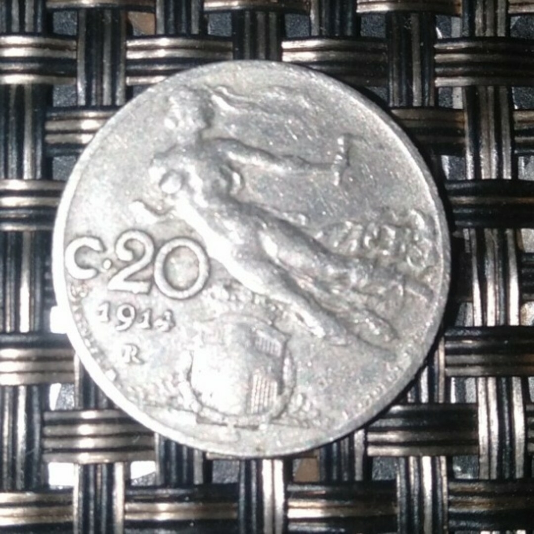イタリアのアンティークコイン　1914年 エンタメ/ホビーの美術品/アンティーク(貨幣)の商品写真