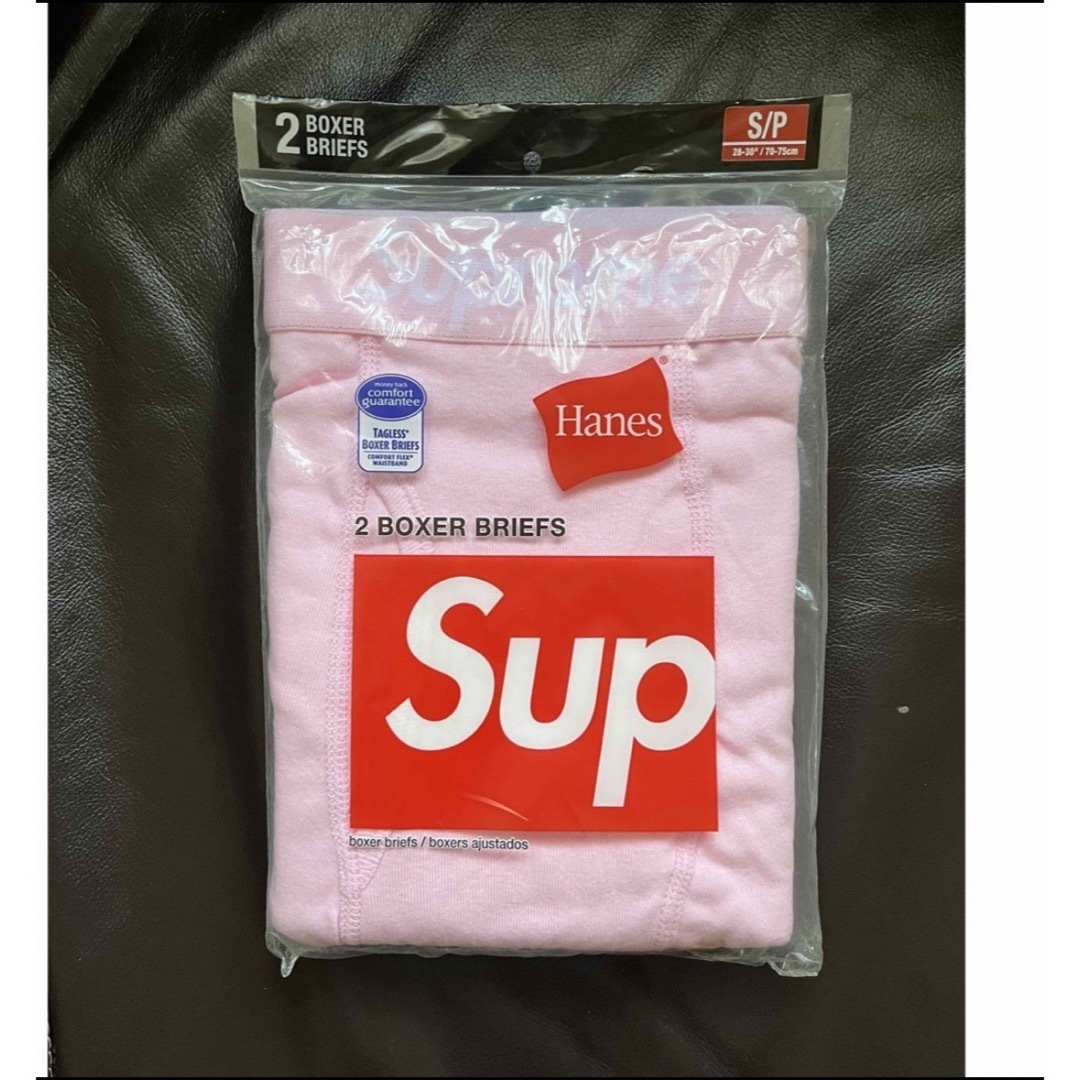 Supreme(シュプリーム)の(S)Supreme Hanes Boxer Brief Pink2枚組未開封 メンズのアンダーウェア(ボクサーパンツ)の商品写真