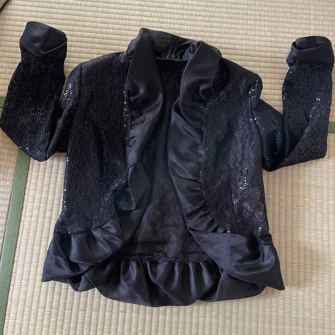 YUMI KATSURA(ユミカツラ)のジャケット　スパンコール　ブラック　パーティドレス　正装　yumikatsura レディースのフォーマル/ドレス(ミディアムドレス)の商品写真