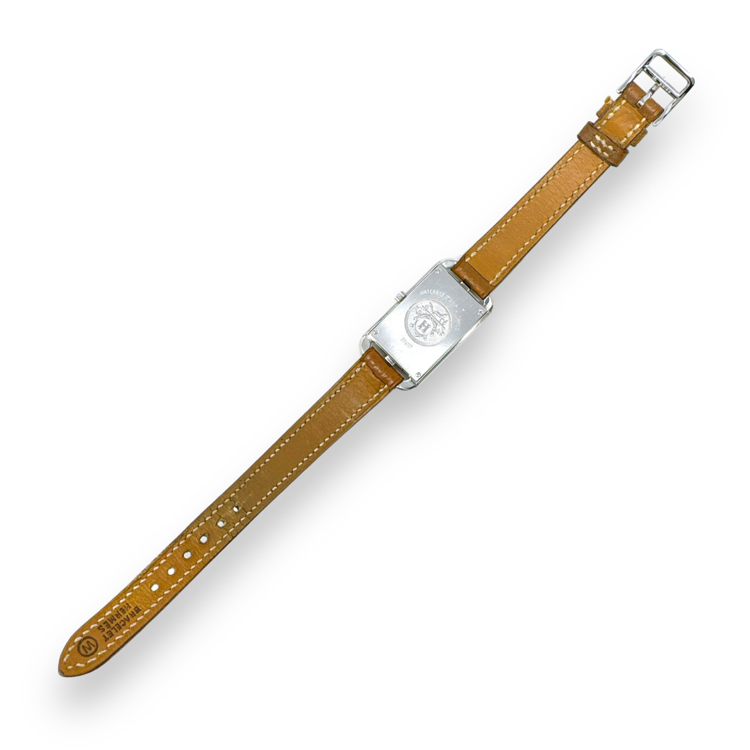 HERMES - エルメス ナンタケット 革ベルト シルバー ブラウン HERMES - エルメス ナンタケット 革ベルト シルバー ブラウン