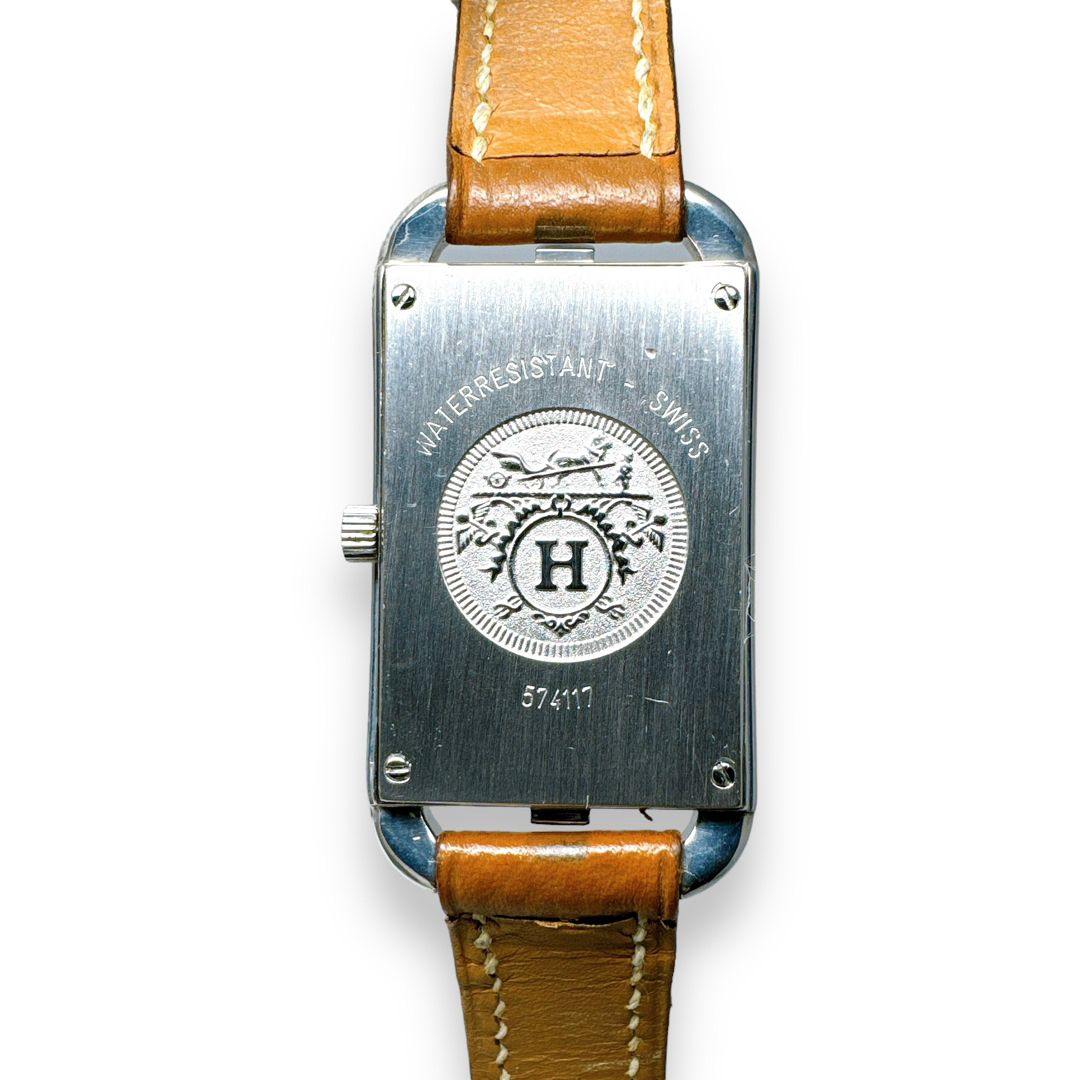 HERMES - エルメス ナンタケット 革ベルト シルバー ブラウン HERMES - エルメス ナンタケット 革ベルト シルバー ブラウン