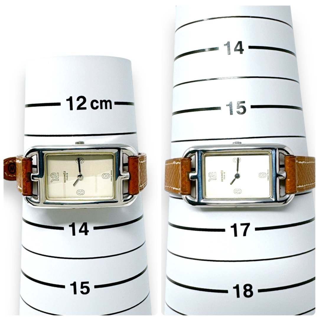 HERMES - エルメス ナンタケット 革ベルト シルバー ブラウン HERMES - エルメス ナンタケット 革ベルト シルバー ブラウン
