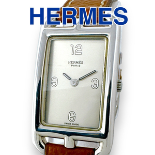 エルメス(Hermes)のエルメス ナンタケット 革ベルト シルバー ブラウン レディース 時計 ブランド(腕時計)
