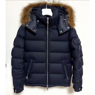 モンクレール(MONCLER)の定価35万円　MONCLER ファー付きモンジュネーブル  サイズ0   濃紺(ダウンジャケット)