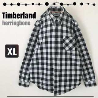 ティンバーランド(Timberland)のティンバーランド★ブロックチェック柄★ヘリンボーン織★アウトドアシャツ★海外XL(シャツ)