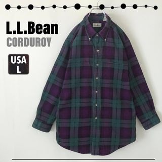 エルエルビーン(L.L.Bean)のLLBean エルエルビーン★コーデュロイBDシャツ★チェック柄★USAメンズL(シャツ)