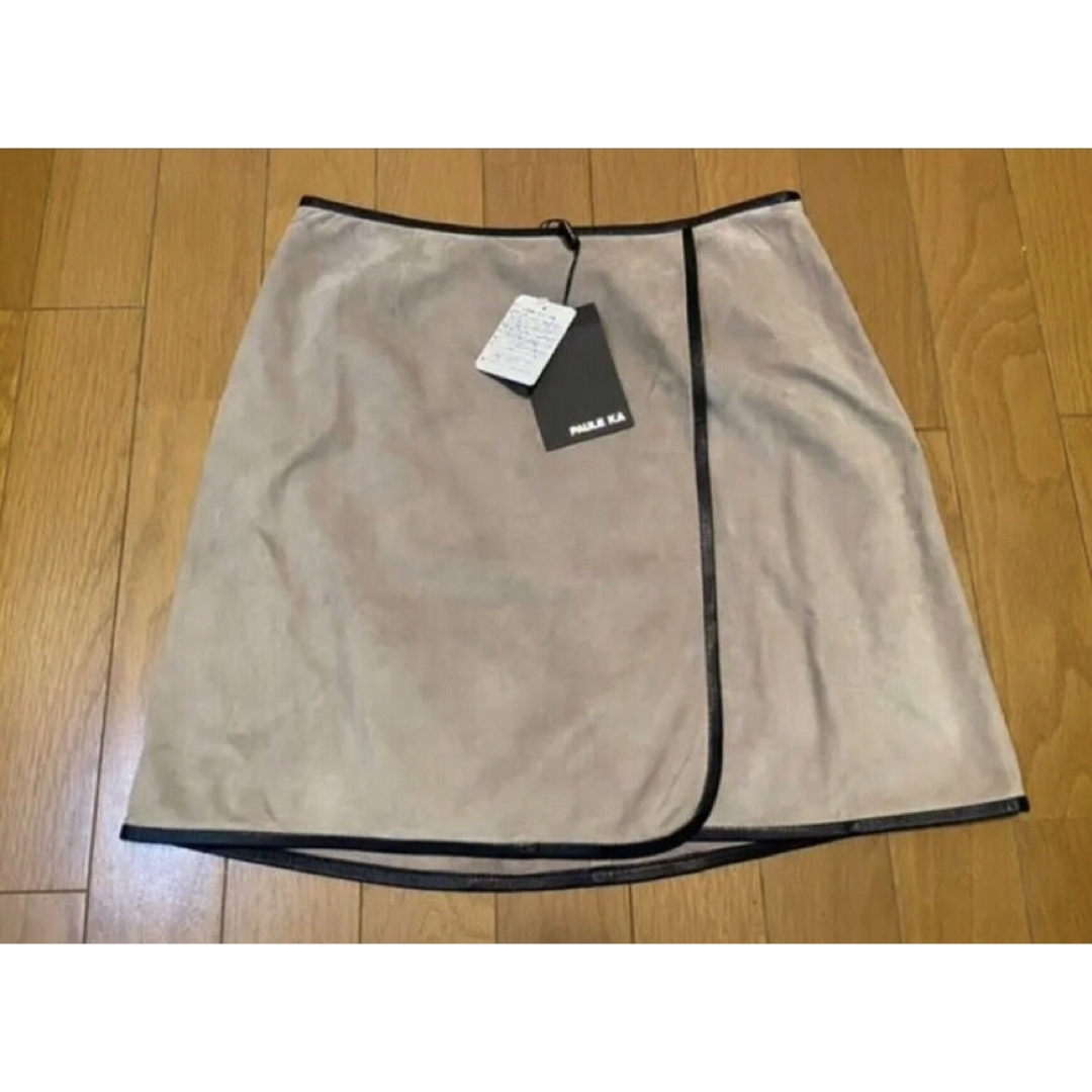 PAULE KA(ポールカ)のPAULE KA  ヤギ革スカート レディースのスカート(ミニスカート)の商品写真