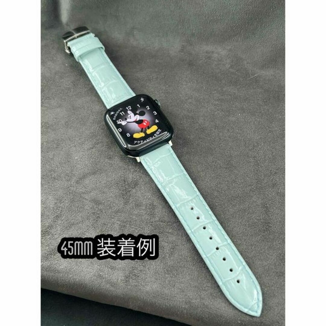 グロスシリーズ ツヤありアップルウォッチ用 本革牛革レザーベルトDバックル付き　 メンズの時計(レザーベルト)の商品写真