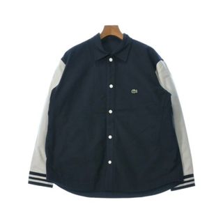 ラコステ(LACOSTE)のLACOSTE ラコステ カジュアルシャツ M 紺x白 【古着】【中古】(シャツ)