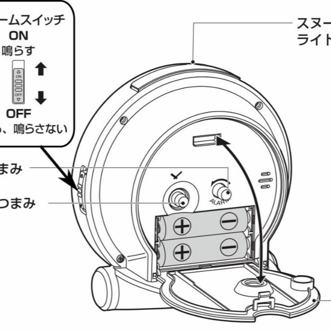 【色:シルバー】リズム(RHYTHM) 目覚まし時計 電子音 アラーム 連続秒針 インテリア/住まい/日用品のインテリア小物(置時計)の商品写真