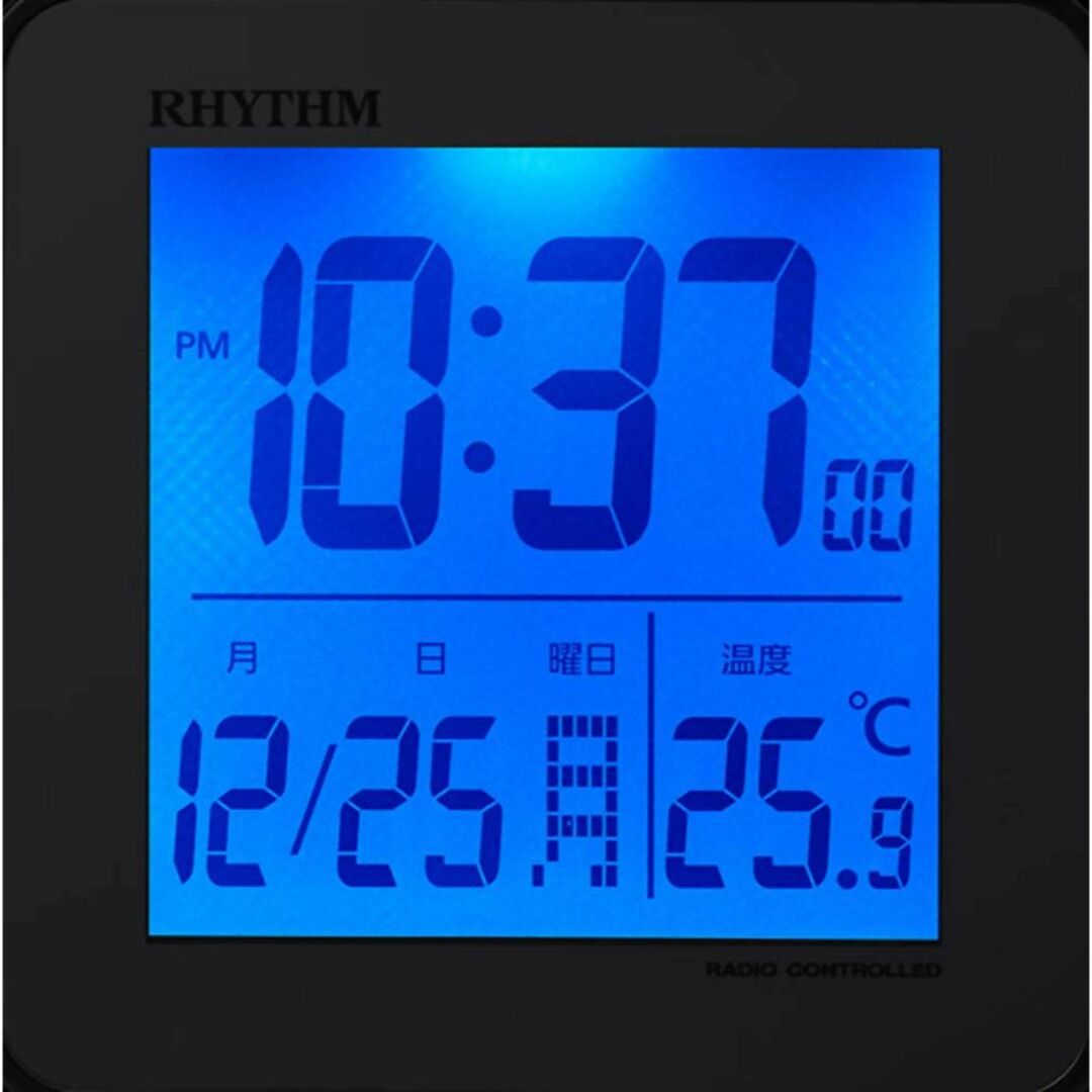 【色:ホワイト】リズム(RHYTHM) 目覚まし時計 電波時計 デジタル 小さい インテリア/住まい/日用品のインテリア小物(置時計)の商品写真