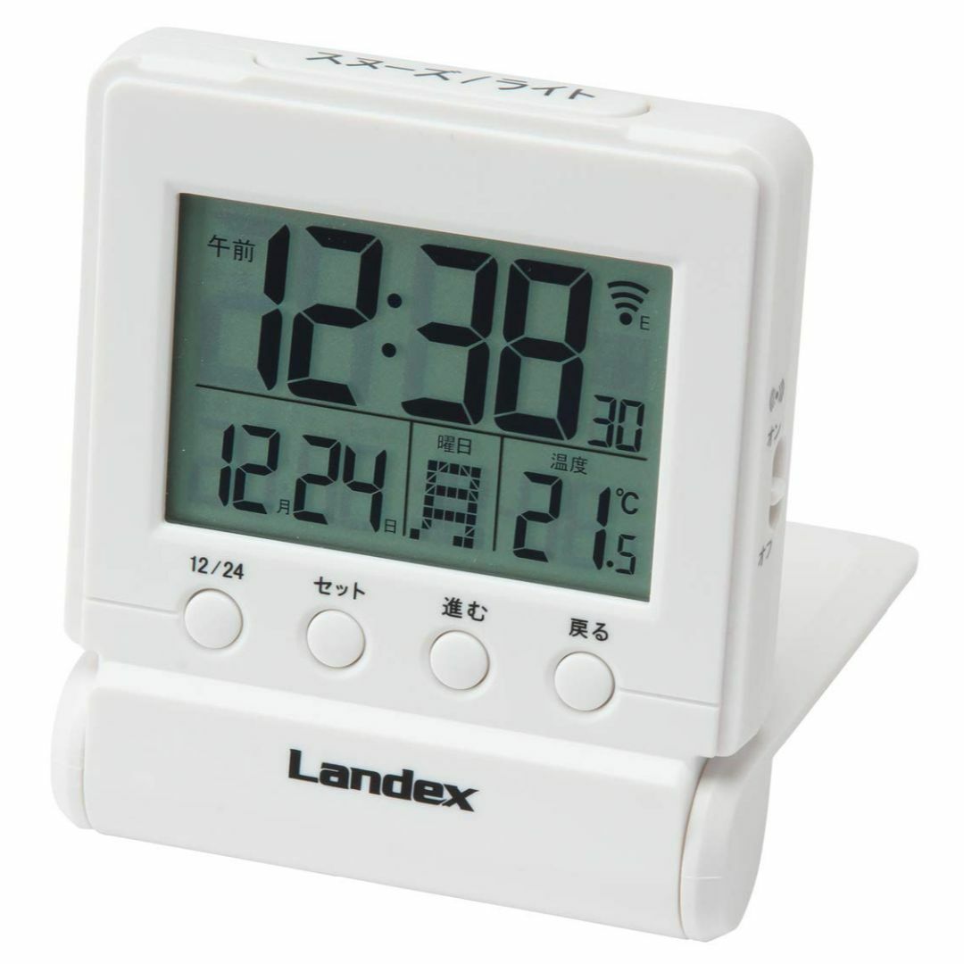 【在庫処分】ランデックス(Landex) 目覚まし時計 タイムクリック 電波 デ インテリア/住まい/日用品のインテリア小物(置時計)の商品写真