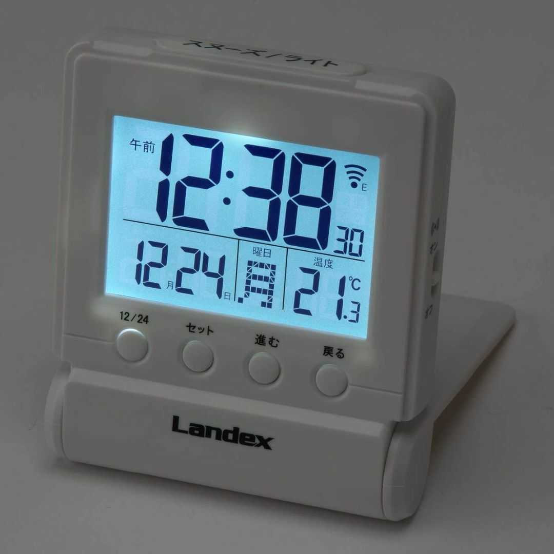 【在庫処分】ランデックス(Landex) 目覚まし時計 タイムクリック 電波 デ インテリア/住まい/日用品のインテリア小物(置時計)の商品写真